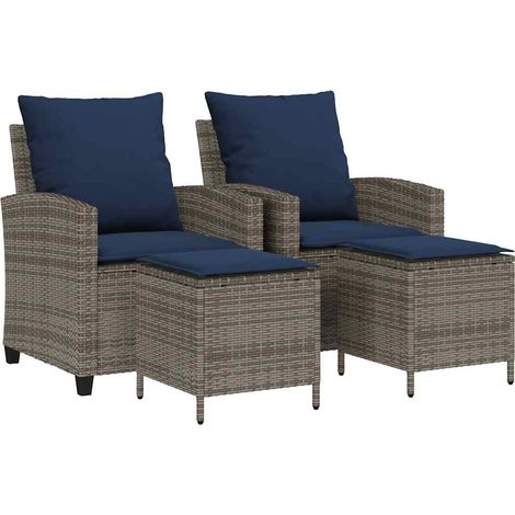 Maison Exclusive - 4-tlg. Garten-Sofagarnitur mit Kissen Grau Pol