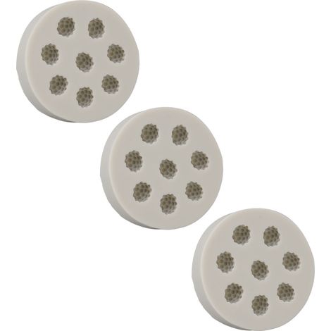 Moule en silicone gris souple, 3 pièces, forme framboise, démoulage facile, idéal pour la pâtisserie maison (fondant, chocolat, etc.). (1/5)