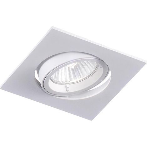 Faretto led 1x50w incasso soffitto gu10 quadrato orientabile bianco metallo 95x95mm foro 82mm ip20 rossini illuminazione 205981-b
