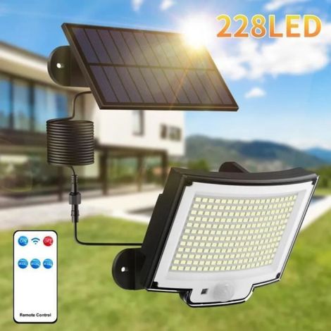 1 Lampe Solaire Extérieur,228 LED,Détecteur de Mouvement,Câble 5 Mètres,IP65,Jardin (1/4)