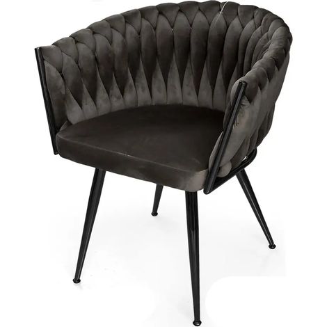 Set due poltrone in velluto nero cm 63x43x80h