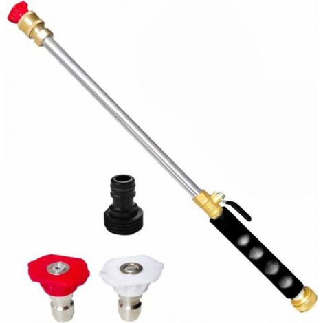 Buse de Jet pour Tuyau d'arrosage, Comprend 2 Buses Haute Pression et connecteurs Rapides,des Outils de Nettoyage Haute Pression Hydro Jet pour Le Lavage de Voiture Fenêtre, Arrosage du Jardin