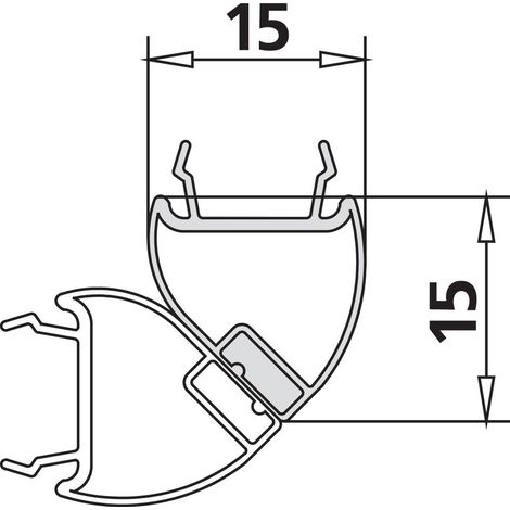 Kermi Magnetprofil 4719 23 R x1, 4604, 90 Grad rechts, 2000mm, für Eckeinstieg 2-teilig bodenfrei bis Serienhöhe 2000mm