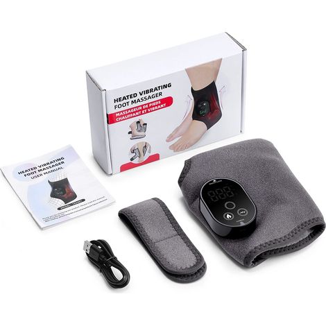 Appareil de massage électrique pour les pieds et les chevilles, 6 niveaux de chaleur, soutien chauffant des articulations-AquaForge