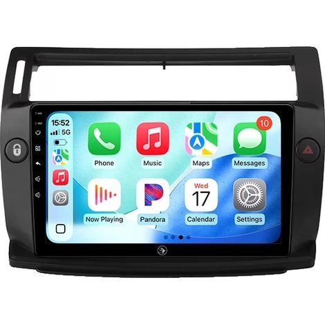 Autoradio, supporto multimediale, comandi al volante, compatibile con Citroën C4 C-Triomphe C-Quatre 2004 - 2009 wireless, A4 2G 64G Nero (1/2)