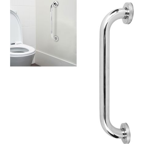 Barra de apoyo para baño [Sin marca] [Modelo no especificado] [Accesorio de seguridad y spa] Acero inoxidable, 32 cm, color plata, fácil instalación (1/5)