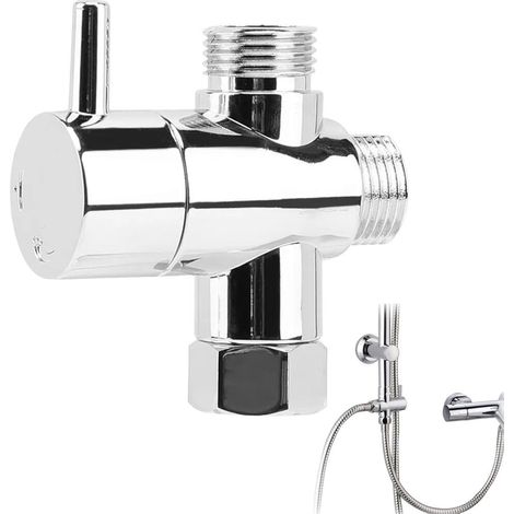 Vanne 3 Voies en Laiton Vanne d'inverseur à 3 voies robinet répartiteur vanne pour salle de bain (1/5)