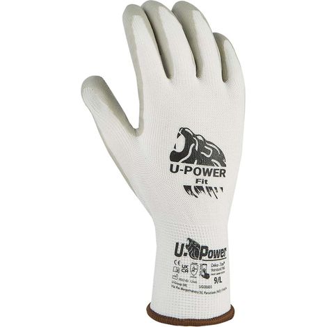 U-Power Guanti Fit Bianco Grigio Taglia 8 - 12 Pa