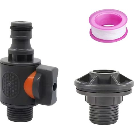 Adattatore per serbatoio dell'acqua, raccordo filettato, design a innesto rapido, grigio (1/2)