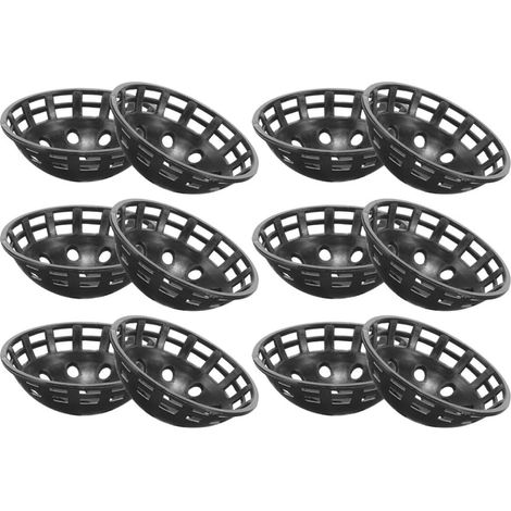 12 Pièces Tapis de Jardinière en Maille PP Noir de Bol, Accessoires pour Pots de Fleurs, Prévient la Rétention d'eau Pourriture des Racines, pour Jardinage