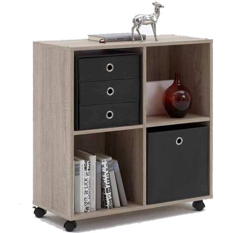 Étagère 4 Cases Design "Timpa" 78cm Naturel (1/4)