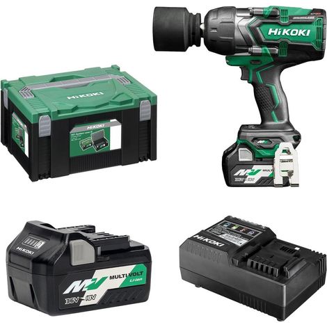 Hikoki – Clé à chocs sans fil – Couple 1900 Nm – Moteur sans balais – 4 vitesses – 2 batteries Li-Ion 18/36V 5,0Ah – Valise de transport