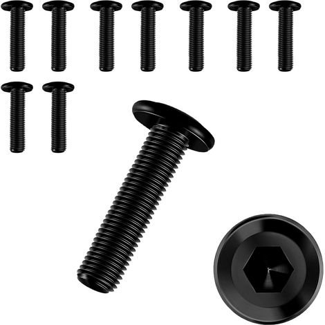 10 Pièces Vis M6 X 25,Vis m6,Boulon m6,Boulons,Acier Inoxydable A2 V2A,Six Pans Creux,Entièrement Fileté,Noir(M6 X 25) (1/5)