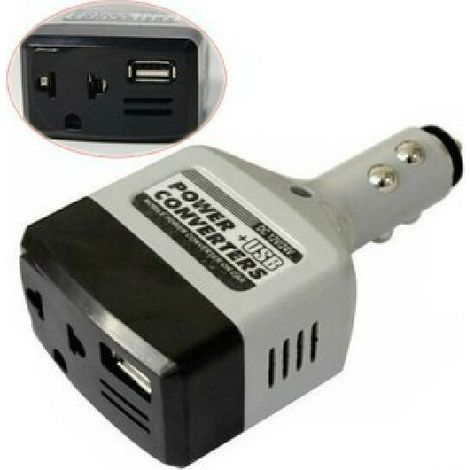 12V/24V auf 220V USB-Kfz-Wechselrichteradapter, automatischer Kfz-Stromwandler und Ladegerät, geeignet für alle gängigen Mobiltelefone (1/5)
