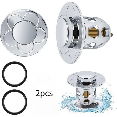 YMYNY 2 Pièces Bonde de Lavabo Universel Pop Up,Bonde de Lavabo Pop-Up avec Filtre Anti-Clogging,Flitre de Vidange Anti-Bloqué,Bouchon Baignoire pour Lavabo Cuisine,Flitre Cheveux-Orifice
