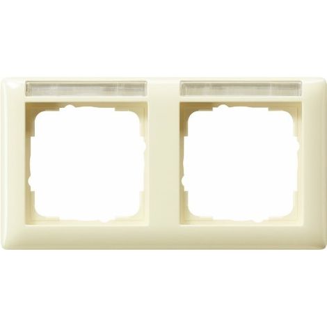 Gira Marco embellecedor 2f horiz. BSF Standard 55 Blanco crema [109201], 1092 01 (1/2)