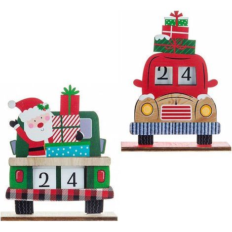 calendarios de Adviento de madera con luz LED, regalo de decoración para la cuenta atrás de Navidad (1/5)