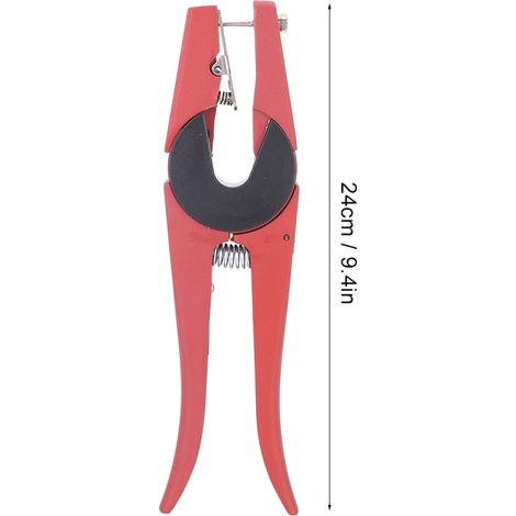 [Tierkennzeichnung] [Ohrmarke] [Material: Rutschfest lackierter Stahl + Edelstahlclip] [Farbe: Rot, Länge: 24 cm, Gewicht: 312 g, Menge: 1 Ohrmarke + 1 Zubehörteil] [Schmerzloser Ohrmarkierer für Schw (1/5)