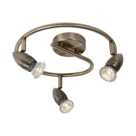 Plafonnier Lucide CARO-LED 3 spots laiton GU10 2700K (1/3)