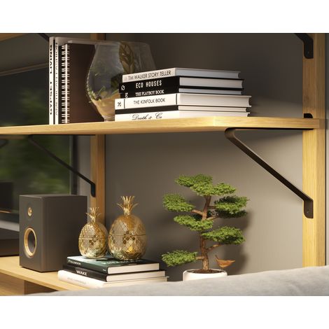 Schwarz matter Regalbodenträger Regalwinkel 245x220mm Industrial Style Regalkonsole
