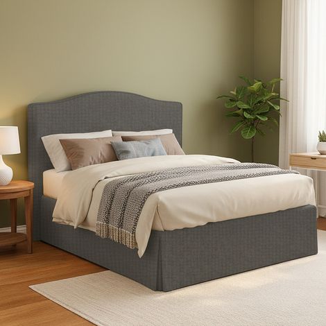 Letto Matrimoniale Bebington, Sfoderabile, Contenitore Made in Italy, Grigio Tortora (1/5)