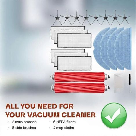 Lot de 22 pièces de rechange pour aspirateur Roborock S7, S7+, S7 MAXV et S7 MAXV Plus : brosse latérale principale (1/5)