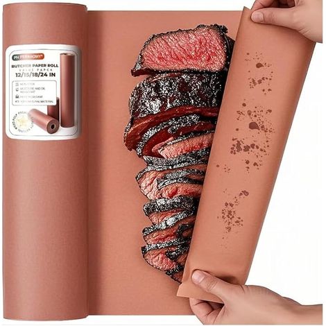 1 Roll of Butcher Paper, Pink, 45 cm x 30 m, Kraft Paper for BBQ, Smoker, Fish and Meat, for Cooking with Succulence (1/5)