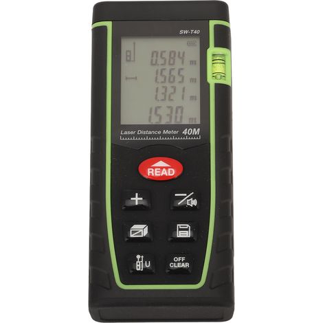 Télémètre laser, instrument de mesure infrarouge portatif, règle électronique, échelle laser, laser classe II, laser type 2, 630-670 nm, 1mWSW-T40, emballage en anglais. (1/5)