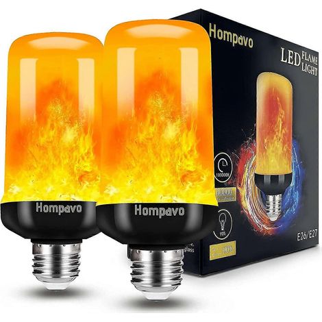 [Amélioré] Ampoule LED effet flamme, 4 modes d'éclairage vacillant, culot E26/E27, Noël (lot de 2) (1/5)