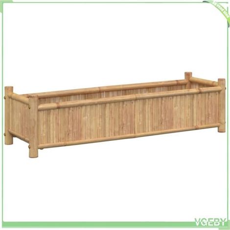 Jardinière - FAFEICY - 366461 - Bambou - 100x30x25 cm - Surélevée (1/5)