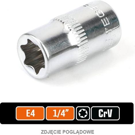 Chiave a bussola 1/4" Torx E4 / Teger (1/2)