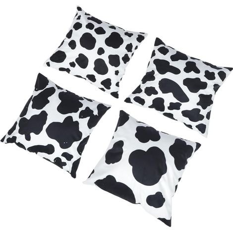 housses de coussin peluche à motif vache Housses de coussin