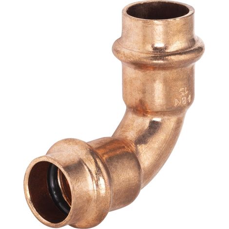 Conexión de cobre para prensar, codo igual de 90° Ø15 QUICK PLOMBERIE