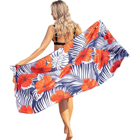 Serviette De Plage - Microfibre Imprimée - Séchage Rapide Sans Sable - Pour Plage Piscine Extérieur - 80x160cm (1/5)
