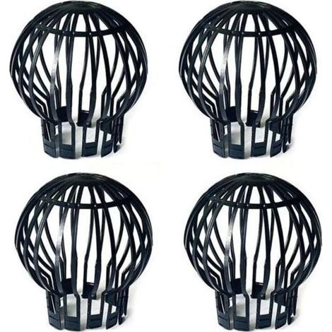 CSPARKV 4 Filtres pour gouttières Siphon de sol en maille plastique noir (1/4)