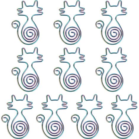 10PCS Paper Clip Animal Colorful CatShape Creative Portable for Office Home File Notebook (1/5)