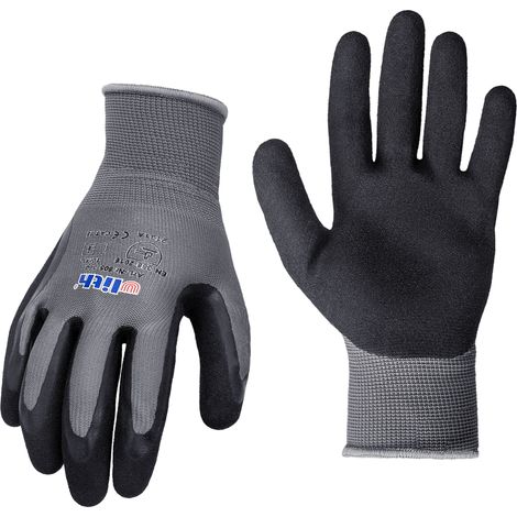 1 Paar Latexhandschuh Arbeitshandschuhe Latex 10 (XL) grau schwarz atmungsaktiv rutschfest wasserbeständig
