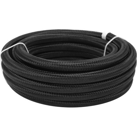 Tuyau de remplacement pour carburant, huile et gaz, en caoutchouc noir, 6 m (20 pi), 6AN, 3/8 po, pour fournitures industrielles (1/5)