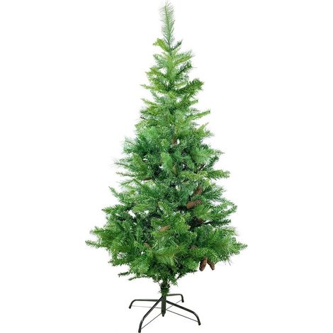 164047 Arbre de Noël artificiel en PVC 180H cm avec pommes branches pliantes