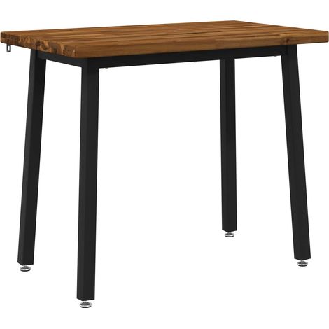 110 x 55 x 75 cm Solid Acacia Wood Natural and Black vidaXL