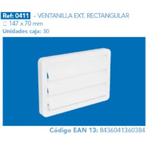 FPLUS rejilla ext.rectangular 147x70 mm , REJILLA EXT.RECTANGULAR 147X70 MM
