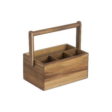 ANDREA HOUSE MS25096 Cubertero Acacia 23X15X23Cm - ref: MS25096