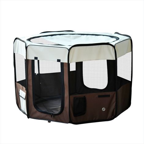 Barrière pour chien pliable octogonale en tissu Oxford et acier (1/5)