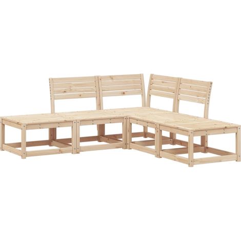 Maison Exclusive - 5-tlg. Garten-Sofagarnitur Massivholz Kiefer