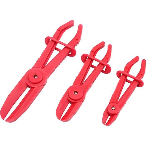 3 Pièces Pince Durite Refroidissement, Pince A Collier Durite, Flexible Durite Carburant en Nylon, Durites Ensemble Pince à Collier de Serrage, pour Tuyau de Carburant Tuyau Gaz(Rosso) (1/5)