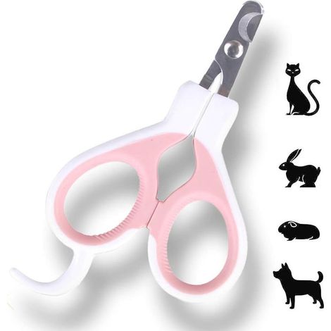 Coupe-ongles rose pour animaux de compagnie, 6,7 x 12 cm, une pièce, convient aux lapins, chiots, chatons, cochons d'Inde et petits chiens. (1/5)