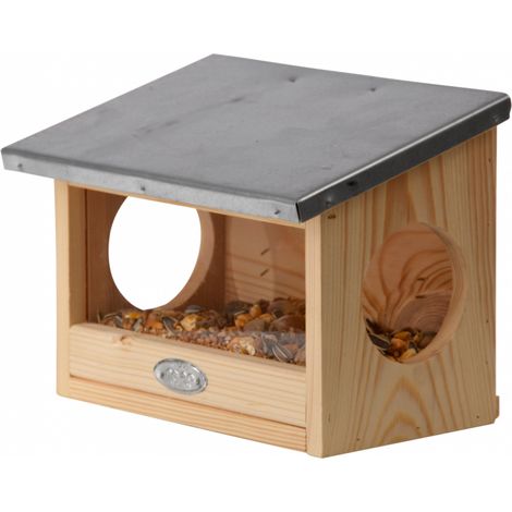 Esschert Design – Mangeoire à écureuils en bois de pin avec doubles entrées – Installation facile – Dimensions 17.6 x 25.3 x 18.7 cm (1/10)