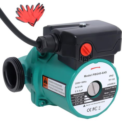 Circulateur de Chauffage RS25-60/130 avec Gants  Pompe de Circulation pour Eau Chaude, Pompe de Chauffage Domestique (1/5)