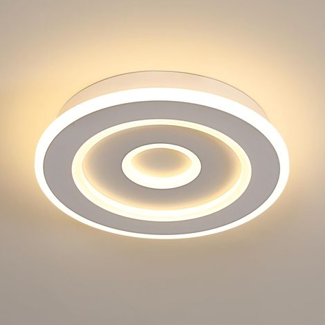 COMELY Plafonnier LED Rond Moderne, 28W 28cm Lampe de Plafond LED, Blanc Luminaire Plafonnier Intérieur pour Chambre à Coucher, Salon, Couloir, Lumière Chaude 3000K (1/5)