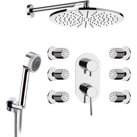 Set doccia con sofffione minimale, doccino minimale e rubinetto - serie minimal (1/4)
